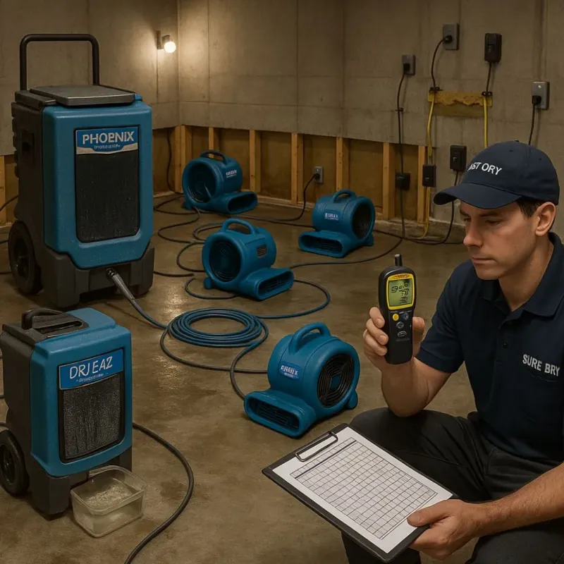 Structural Drying and Dehumidification process in Chester, NJ